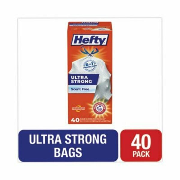 Hefty ULTRA STRONG TALL KITCHEN AND TRASH BAGS, 13 GAL, 0.9 MIL, 23.75in X 24.88in, WHITE, 40/BOX E88338